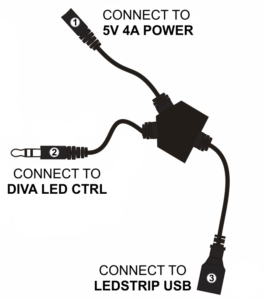 Connection to power and Diva using Y cable
